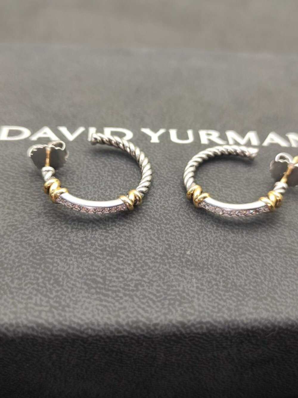 David Yurman 925 Silver Earrings with Original Pouch